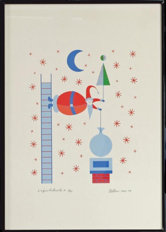 L'équilibriste -B-  série «Les Pères Noëls» par Alfred Pellan, 1962, tirage 1974